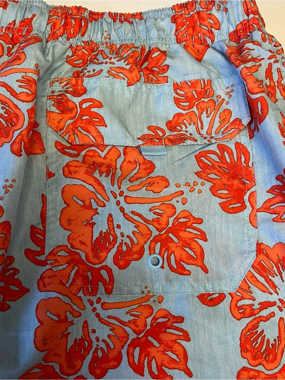 OP Ocean Pacific Men’s Swim Trunks XL Blue Coral Floral Hawaiian Beach